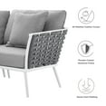 thumbnail image 3 of Lounge Sectional Sofa Chair Set, White Grey Gray, Aluminum, Metal, Fabric, Modern Contemporary, Outdoor Patio Balcony Cafe Bistro Garden Furniture Hotel Hospitality, 3 of 10