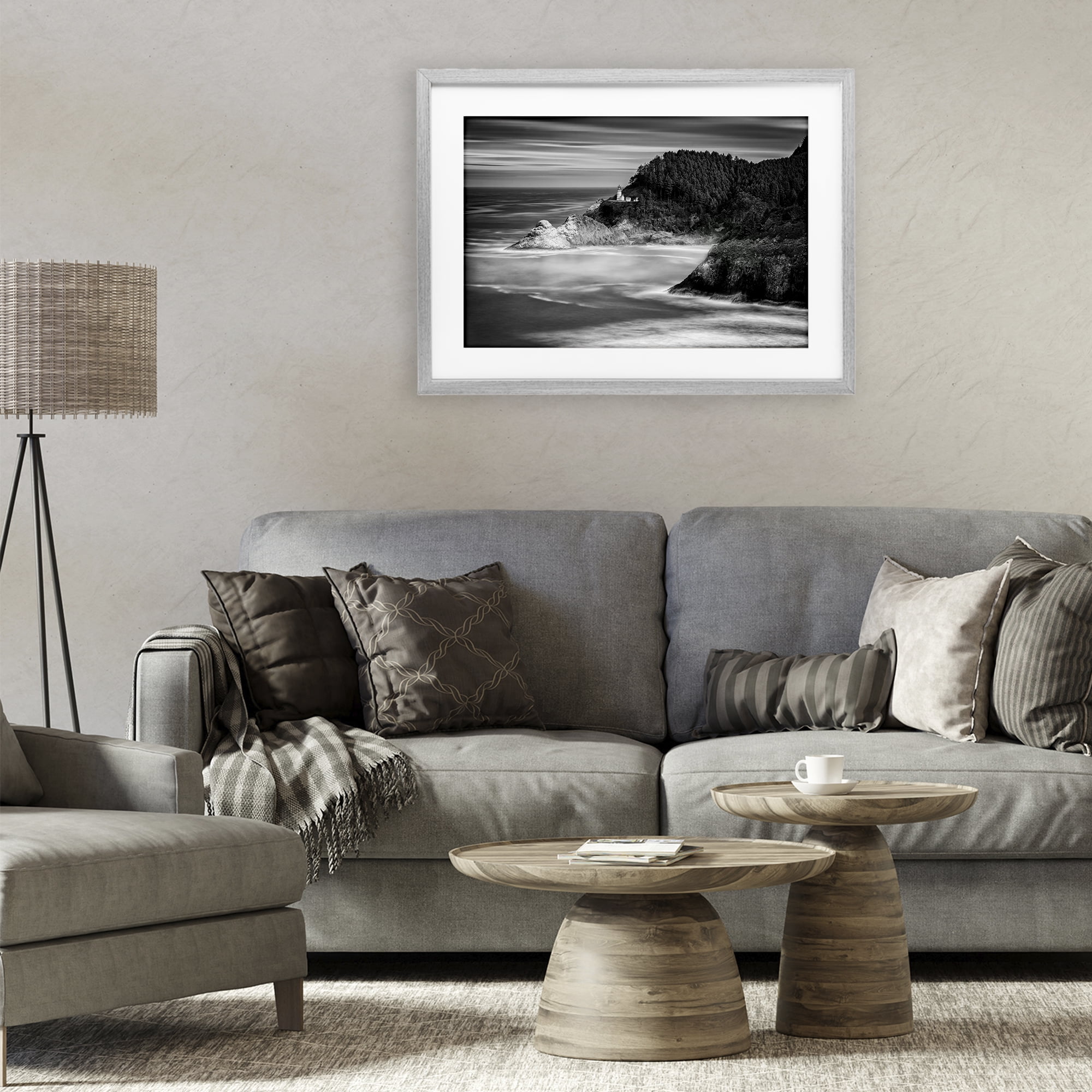Stupell Industries Perched Above The Pacific Gray Framed Print Under Glass, design by Rick Berk