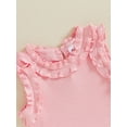 thumbnail image 6 of Suealasg Little Girl Summer 2Pcs Outfits Set Sleeveless Round Neck Ribbed Tank Tops Daisy Shorts 1T 2T 3T 4T Toddler Baby Girl Beach Party Clothes, 6 of 7
