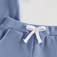 thumbnail image 5 of Splozh Boys Summer Outfit T-Shirt + High Waist Shorts Baby Boy Waffle Knit Set Toddler Kids,Blue,2-3 Years, 5 of 7