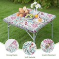 thumbnail image 4 of Pioneer Flower Floral Print Pattern Square Fitted Tablecloth with Elastic Edge,Square Table Cover,Washable Elastic Table Cover for Home Kitchen Party Decor 34"x34", 4 of 6