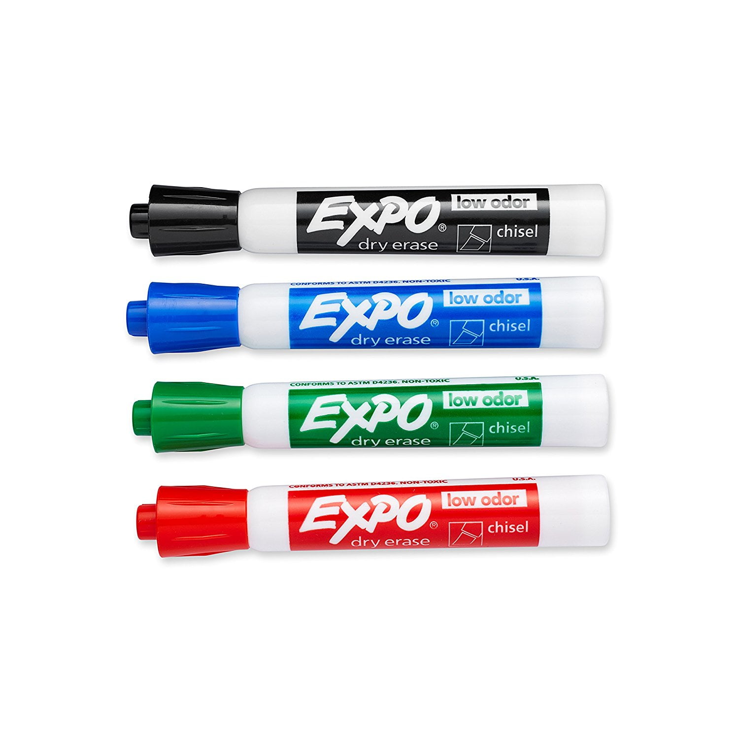 School Smart Low Odor Non-Toxic Dry Erase Marker Set of 4 - Bell 2 Bell