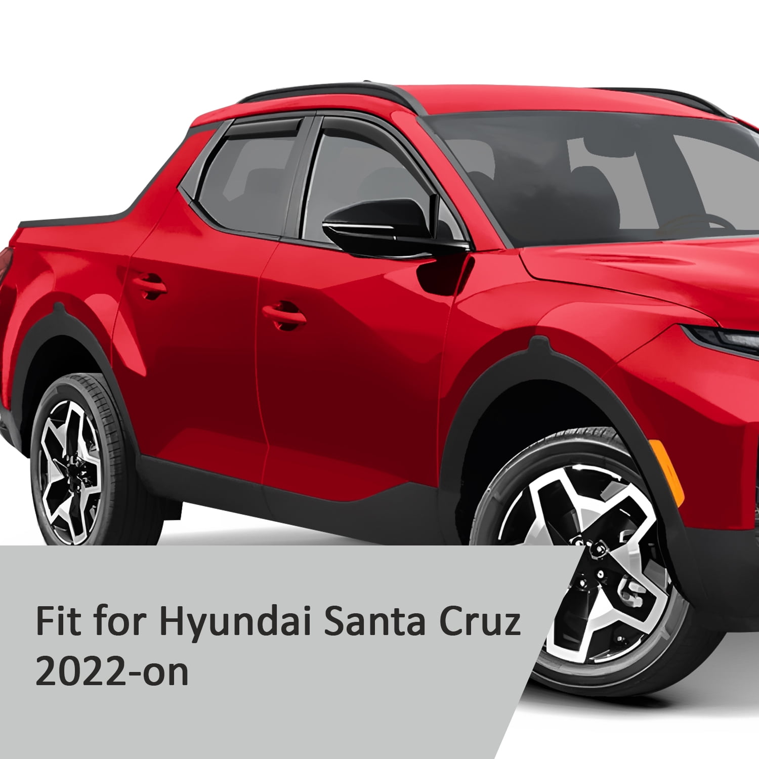 Voron Glass in-Channel Extra Durable Rain Guards for Hyundai Santa Cruz 2022-2026, Window Deflectors, Vent Window Visors, 4 Pieces - 200490