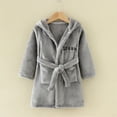 thumbnail image 2 of 2-8Y Little Girls Boys Winter Warm Flannel Bath Robes Kids Long Sleeve Hooded Robe Sleepwear, 2 of 2