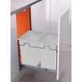 thumbnail image 3 of Silverline Double 20 Qt. Kitchen Cabinet Pull-Out White Waste Container Recycle Trash Can, 3 of 5