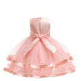thumbnail image 4 of Kids Flower Girl Dress Pink Ruffle Sleeveless Kids Formal Dresses for Girls Rainbow Tutu Princess Skirt Hallowmas Dresses for Toddler Girls 8-9 Years, 4 of 5