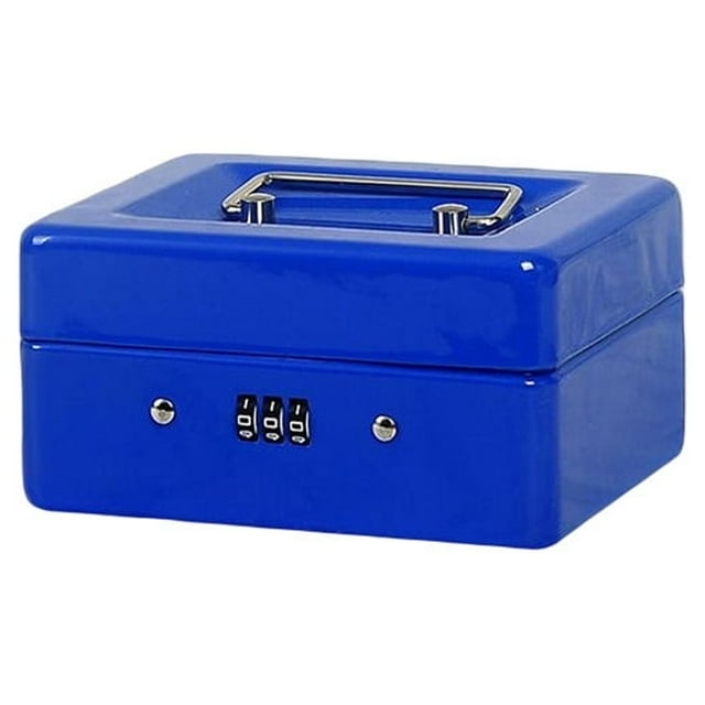 Toystoory Caja de efectivo Contenedor de dinero Cerraduras de combinación Caja fuerte de seguridad Organizador Almacenamiento y organización del hogar Azul