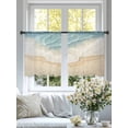 thumbnail image 4 of Abstract Blue Sheer Curtains for Living Room Bedroom, Light-filtering Sheer Curtain, Beige Ombre Beach Ocean Wave Watercolor LigRod Pocket Voile Window Treatment Drapes, 52’’Wx54’’L, 2 Panels Set, 4 of 7