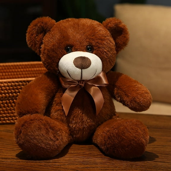 1pcs Bear Stuffed Animal Bears Plush Doll Cute Bear Toy 13.78 inch for Christmas Valentine's Day(Coffee Bear)