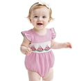 thumbnail image 3 of Coerni My First Easter Baby Girl Outfit New Born Smock Bubble Romper Ruffle Bodysuit Princess Onesie Jumpsuit Coming Home Outfit, 3 of 9