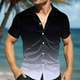 thumbnail image 2 of hotojiny Men Satin Silk Shirt Stylish Gradient Short Sleeve Button Down Shirt Summer Tops Party Wedding Clubwear S-5XL, 2 of 7
