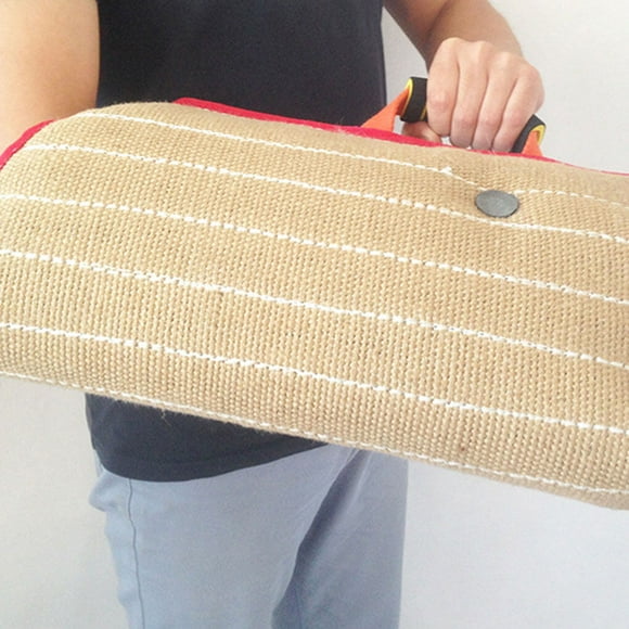 Bite Sleeve Coarse Hemp Playing Tool for Double Layer Small Dogs Sticks Hound With Handles Biting Pillow Tugs Arm Sleeves Pet Supplies