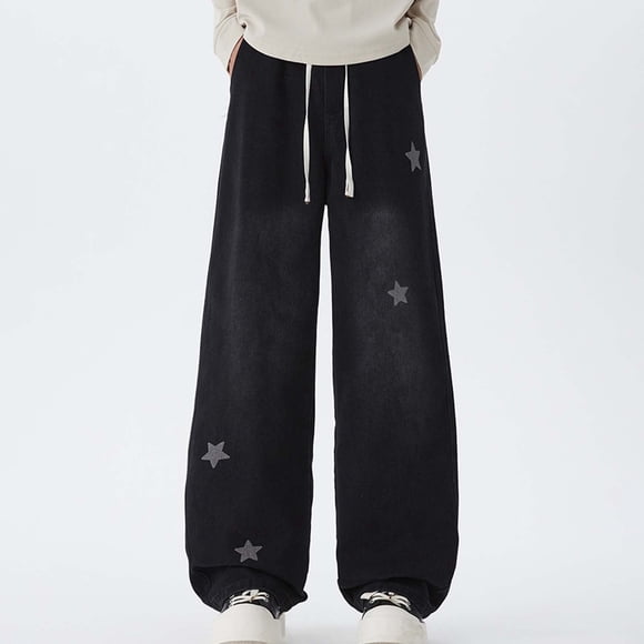 Men's Jeans Loose Fit Street Style Straight Leg Trousers with Comfort for Everyday Casual Wear