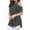Gray, variant on ZQGJB Plus Size Cold Shoulder Tops for Women Summer Short Sleeve Casual Solid Color Round Neck Pullover Long Tshirt Loose Flowy Comfy Tunic Blouse Army Green XXL