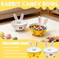 thumbnail image 2 of 2Pcs Festive Easter Bunny Metal Candy Bowl, Rabbit Ear Snack Bowl with Carrot & Floral Patterns, Spring Home Decor for Candy, Desserts, and Easter Party Table Centerpieces（White and yellow）, 2 of 10