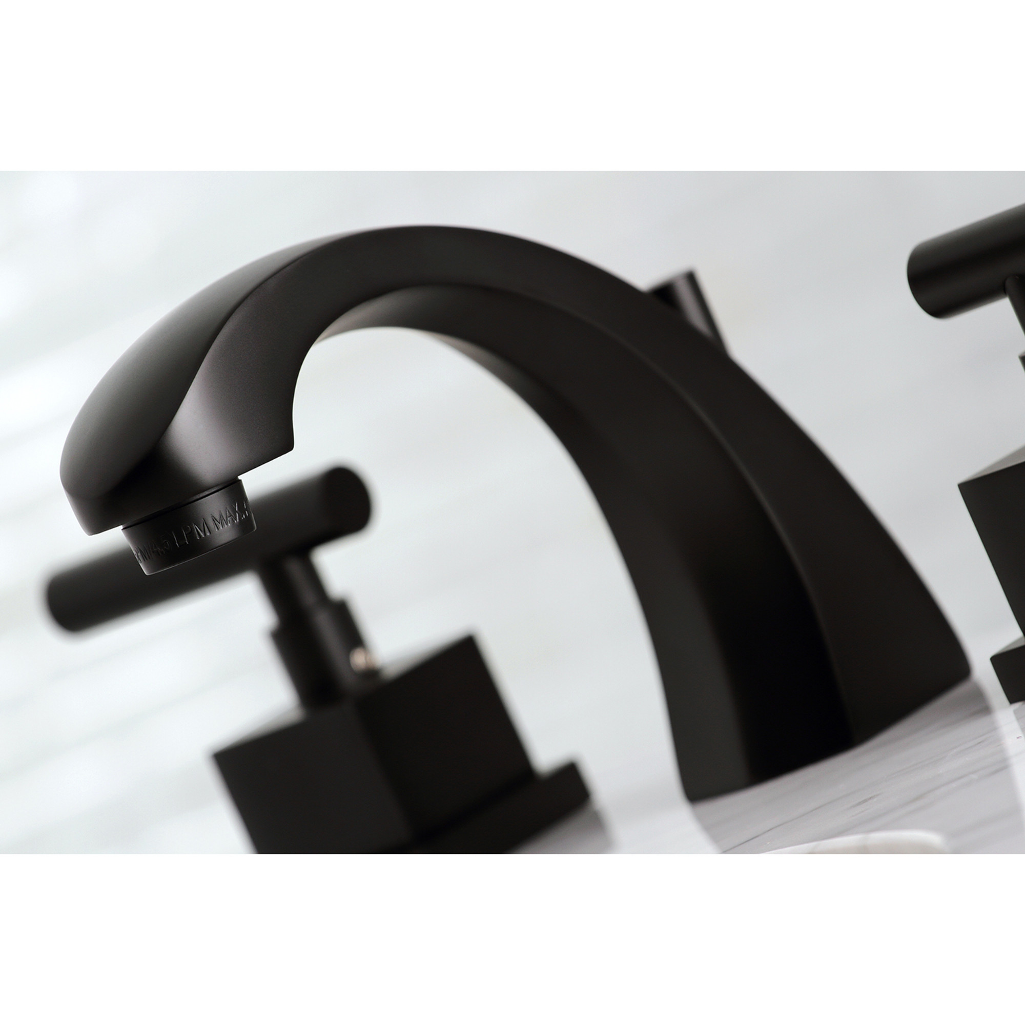 Kingston Brass KS4980CQL Claremont Widespread Bathroom Faucet with Brass Pop-Up, Matte Black