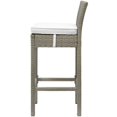 thumbnail image 2 of Modern Contemporary Urban Design Outdoor Patio Balcony Garden Furniture Bar Side Stool Chair, Rattan Wicker, White Light Gray, 2 of 3