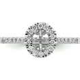 thumbnail image 4 of 14K White Gold 14Kw Oval Halo Diamond Semi-Mount Engagement Ring (Size 7) Made In India rm2058e-050-waa, 4 of 5