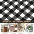 thumbnail image 6 of Vinyl Fitted Tablecloth Round, Black and White - Waterproof Checkered Elastic Tablecloth Flannel Backed Gingham Table Cover for Outdoor Picnic Dining (Fit for 36"-44" Round Tables), 6 of 6