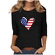 thumbnail image 1 of Blusas para Mujeres Casual 3/4 Manga Cuello Redondo Impreso Suelto, Mujer 3/4 Manga Tops Y Blusas para Diario, 1 of 4