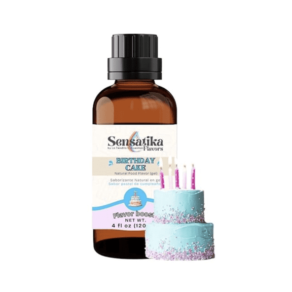 Birthday Cake Natural Flavor Gel Sensatika 4 fl oz - Natural Food Flavor Gel