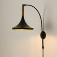 thumbnail image 5 of NOVA OF CALIFORNIA Lodi Wall Sconce - Matte Black & Walnut, Plug-in, 5 of 11