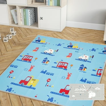 Joypony 79"x71" Waterproof Foldable Play Mat with Travel Bag – Extra Large for Babies & Toddlers