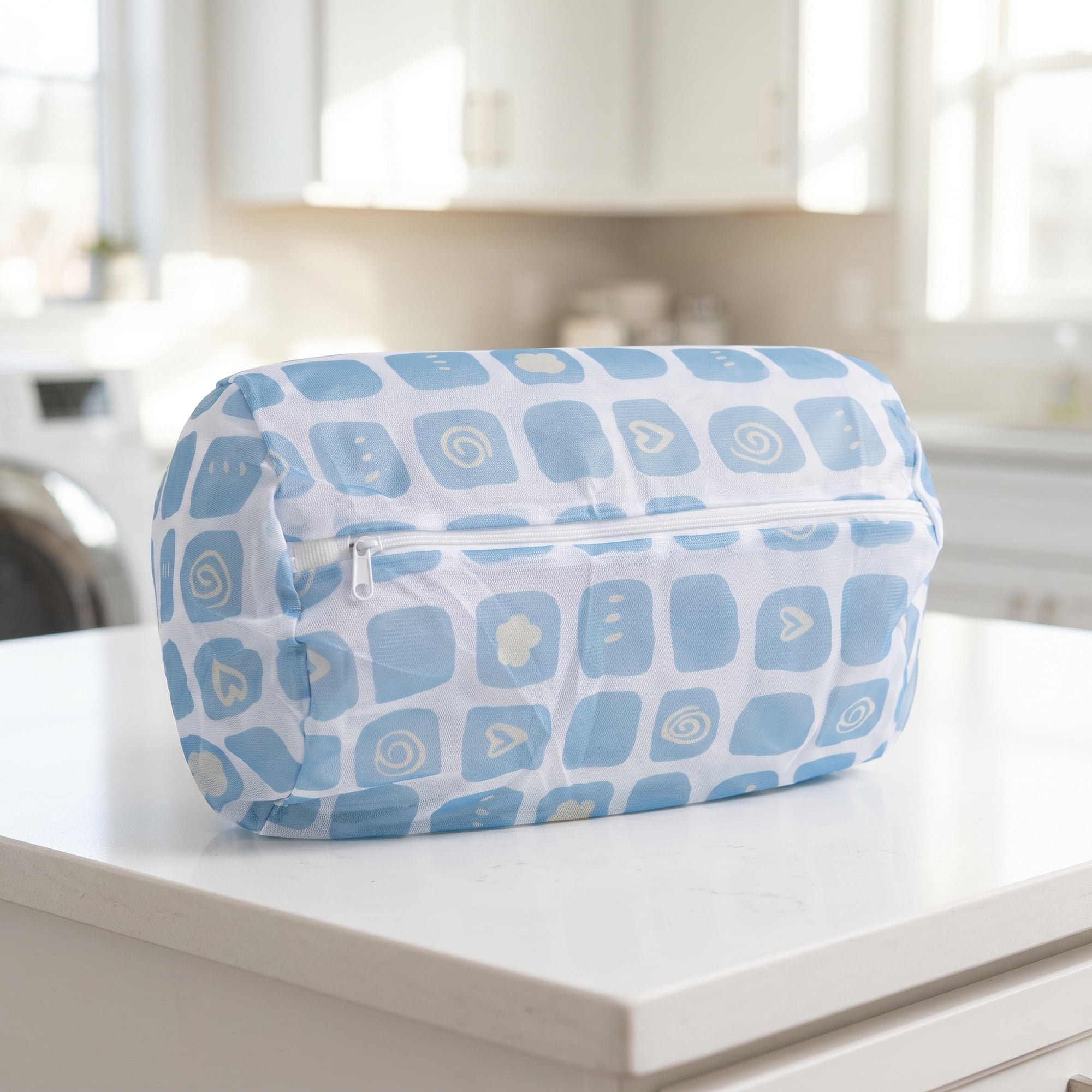 Unique Bargains 2Pcs Mesh Laundry Bags for Delicates Protect Garments Blue 8.7" x 13"