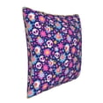 thumbnail image 2 of Fotbe Skull Blue Flower Pattern Velvet Decorative Throw Pillow Covers with Elegant Piping, Soft Plush Cushion Cover for Sofa, Bed, Car, Office-18"x18", 2 of 8