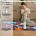 thumbnail image 4 of 2 Pieces Kitchen Rugs, Abstract Anti Fatigue Non Slip Foam Cushioned Art Colorful Painting Modern Comfort Indoor Floor Mat Runner Rug Set for Laundry Office Sink Bathroom (17"X48"+17"X24"), 4 of 5