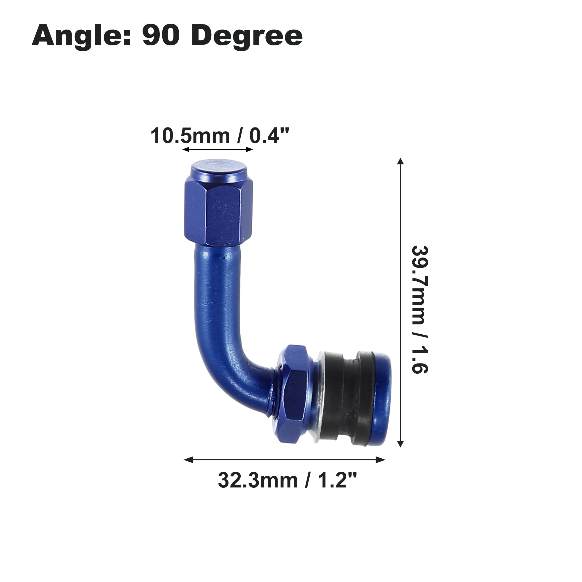 Unique Bargains 2 Pcs Valve Stem Extenders 90 Degree Valve Stem Extension for Car Blue