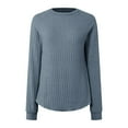 thumbnail image 5 of Kogui Chandails pour Femmes Automne 2025 Mode Automne 2025 pour Femmes Chandails à Blocs de Couleur Légers à Rayures Col Ras du Cou d'Hiver Tendance Chandails à Enfiler Hauts (Bleu,P), 5 of 5