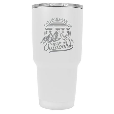 

Baptiste Lake Alberta Souvenir Laser Engraved 24 oz Insulated Stainless Steel Tumbler White White.