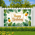 thumbnail image 6 of Tropical Leaves Birthday Banner Pineapple Decoration Banner for Summer Party Tropical Birthday Celebration Outdoor Event, 6 of 9