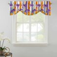 thumbnail image 2 of Tie Up Valances for Windows, Purple Spring Floral Adjustable Valance Curtains Window Treatment for Living Room, Farmhouse Striped Modern Abstract Art Rod Pocket Kitchen Curtains & Drapes 54x18 Inch, 2 of 9