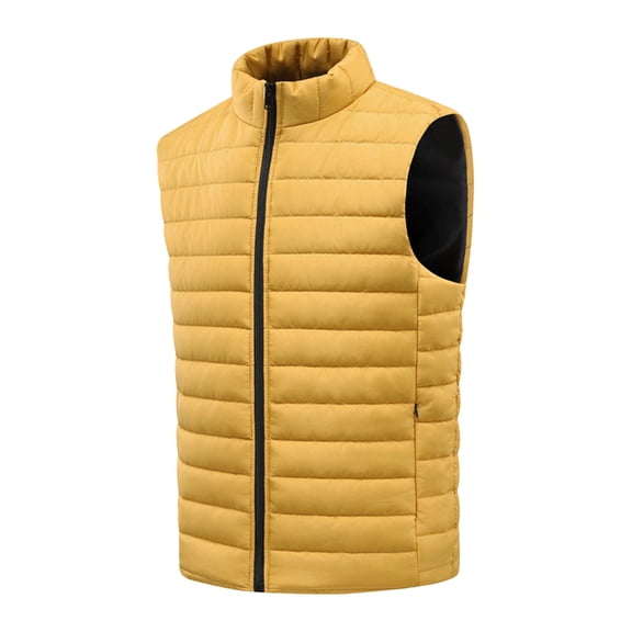 Betivan Men's Spring Autumn Sleeveless Vest, Solid Color Stand Collar Lightweight Gilet with Zipper Pockets, Loose Fit, for Daily Office Casual Outdoor