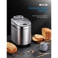 thumbnail image 4 of AICOOK Bread Maker, 2LB Programmable Stainless Steel Bread Machine with 13 Menu Settings, 2 Loaf Sizes, Compact Toaster Maker with Recipe Books, 4 of 6