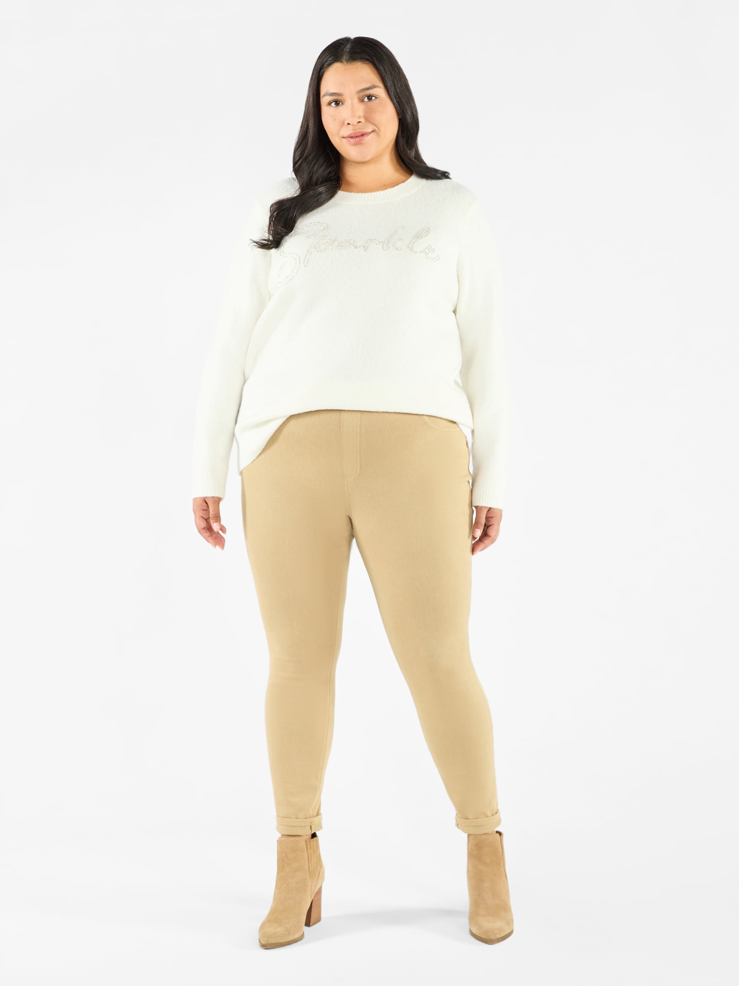 Terra & Sky Women's Plus Holiday Talking Sweater, Midweight, Sizes 0X-4X