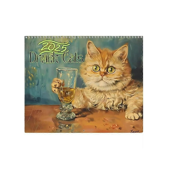 2025 Wall Calendars, Funny Drunk Cats Calendar 2025 for Cat Lover