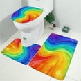thumbnail image 2 of Colorful Tie Dye Wave Pattern Bathroom Rugs Sets 3 Piece,Toilet Cover Set,Absorbent Non Slip Bathroom Mats Sets with U-Shaped Contour Rug Toilet Rug Set, 2 of 5
