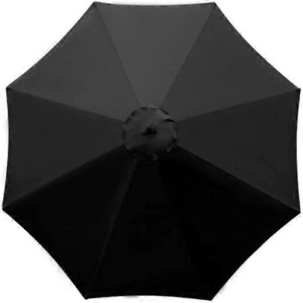 Parasol Replacement Canopy, 8 Ribs, 3 m, Waterproof, Anti-UV, Replacement Fabric, Black