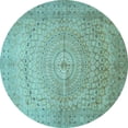 thumbnail image 1 of Ahgly Company Indoor Round Persian Light Blue Traditional Area Rugs, 8' Round, 1 of 4