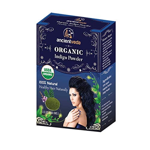 Ancient Veda 100% USDA Organic Natural Permanent Hair Color Indigo Powder Black Hair Coloring Dye Ancient Veda 100% USDA Organic Natural Permanent Hair Color Indigo Powder Black Hair Coloring Dye