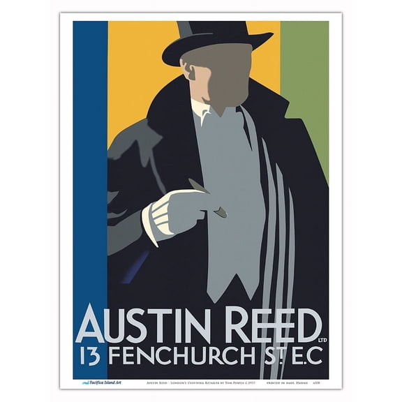 Austin Reed - London’s Upmarket Clothing Retailer - Vintage Advertising Poster by Tom Purvis c.1927 - Master Art Print (Unframed) 9in x 12in