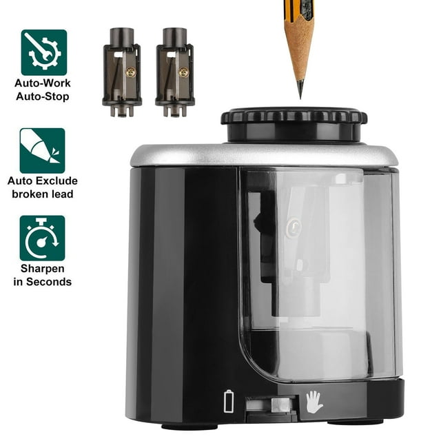Electric Pencil Sharpener,Kids Friendly Electric & Battery Operated Pencil Sharpener Automated Cordless Sharpener for School, Home, Office, Classroom & More