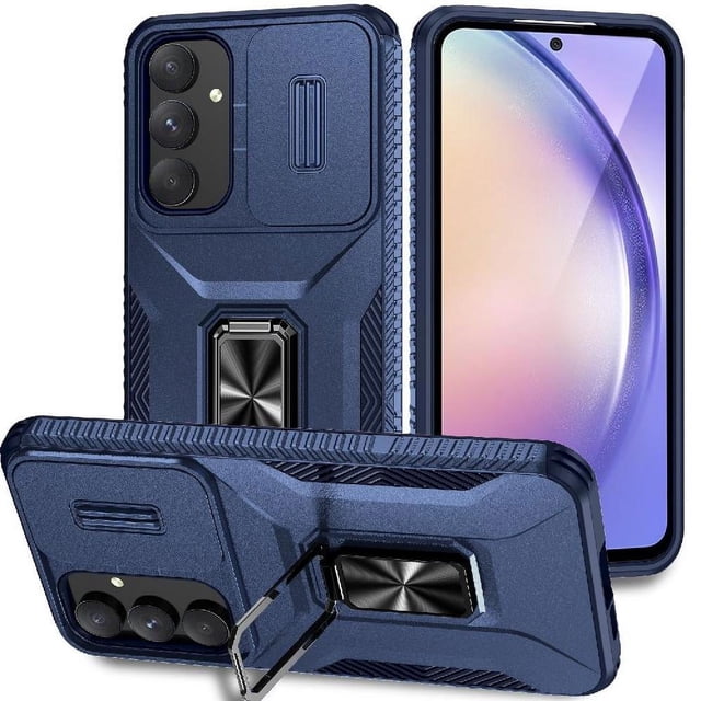 Funda para GANGXUN Samsung Galaxy A55 5G - Soporte metálico, Función magnética, Azul