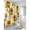 thumbnail image 3 of Shower Curtains Sunflower Bath Curtain Vintage Flower Waterproof Bathroom Shower Curtain Set with Hooks Decoration 36 x 72 Inches, 3 of 7
