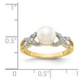 thumbnail image 3 of Real 14kt Yellow Gold Diamond and FW Cultured Pearl Ring Size: 7; for Adults and Teens; for Women and Men, 3 of 5