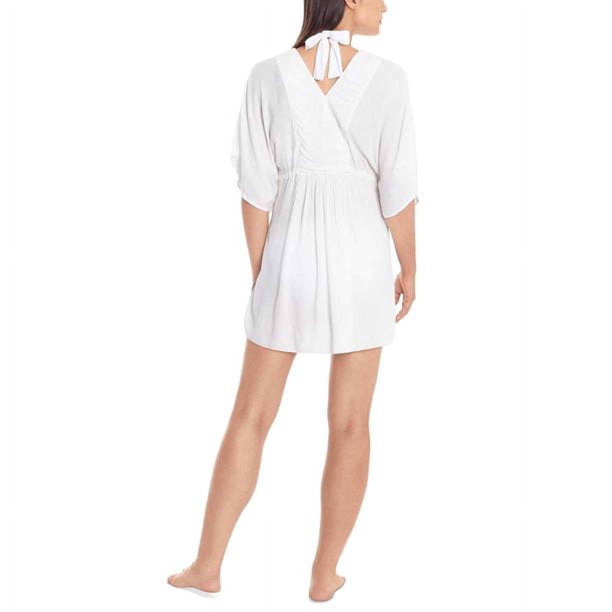 Crushed Tunic Cover-up Dress In White 