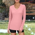 thumbnail image 4 of Chandails à Manches Longues pour Femmes, Chandails de Protection Solaire pour la Randonnée, le Camping et l'Entraînement, Col en V, Chandails Amples, Hauts, 4 of 6